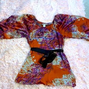 Paprika /purple/ abstract Dressy blouse. Wear this with tight jeans and boots.